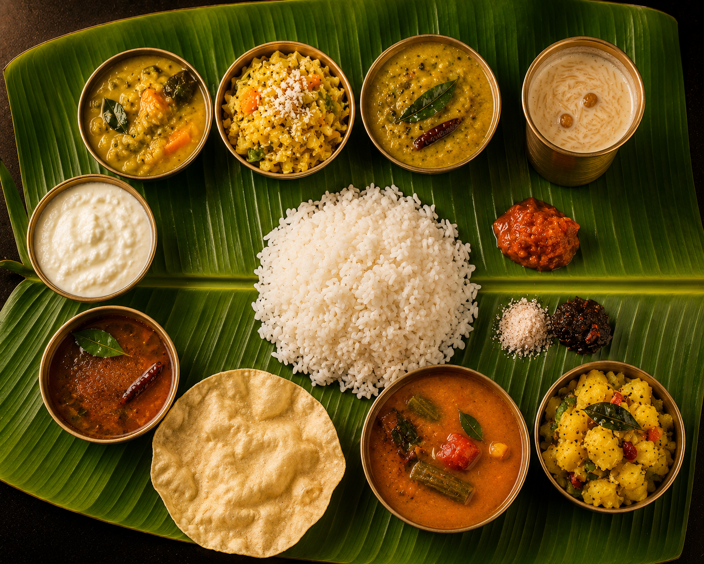 Banana Leaf Lunch South Indian at Sri Skanda Bhavan