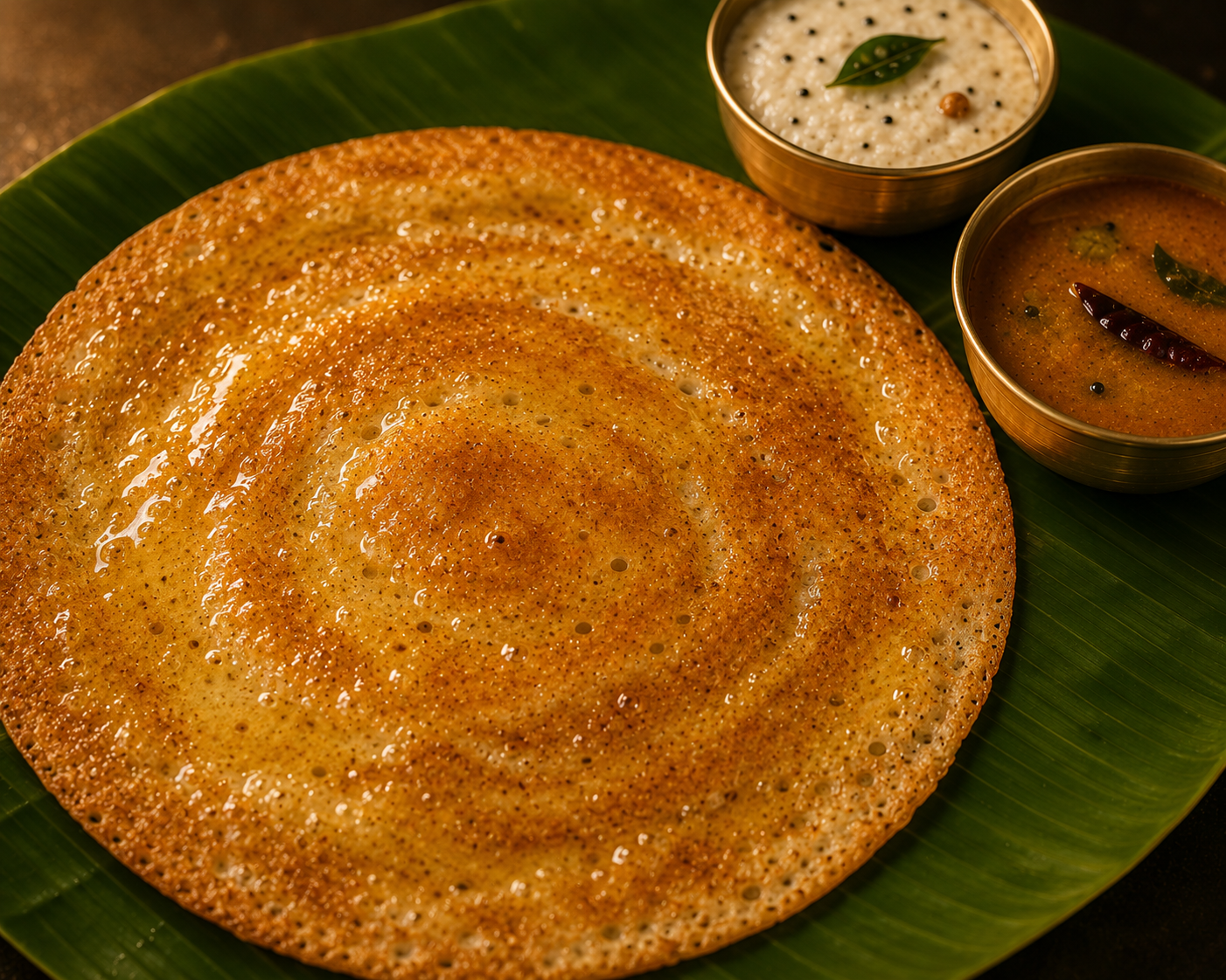 Ghee Dosa - South Indian dish at Sri Skanda Bhavan