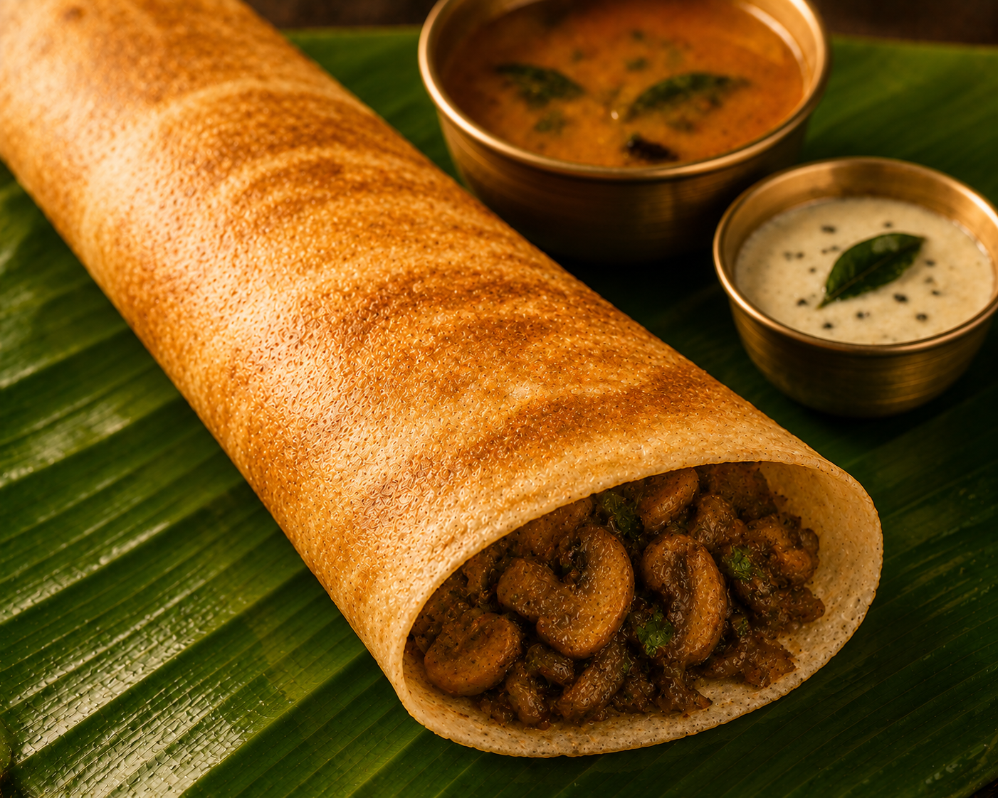 Mushroom Dosa at Sri Skanda Bhavan