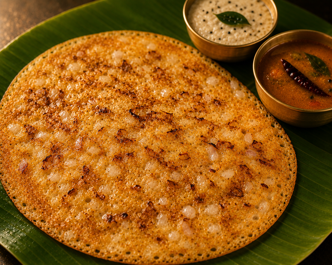 Onion Dosa - South Indian dish at Sri Skanda Bhavan