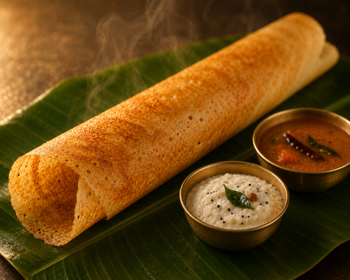 Plain Dosa - South Indian dish at Sri Skanda Bhavan