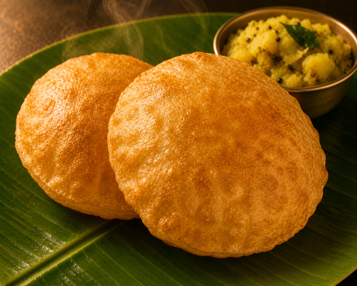 Poori (2) with Masala - South Indian dish at Sri Skanda Bhavan