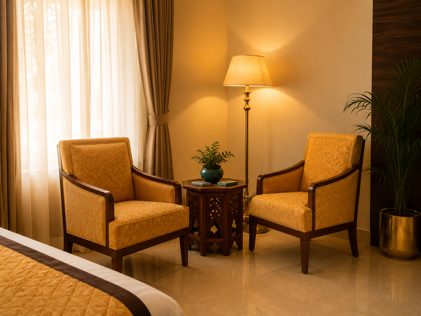 Sitting corner area at Sri Skanda Bhavan